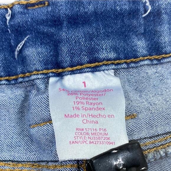 No Boundaries Stretchy Cut Off Blue Jean Shorts Juniors Size 1 - Picture 7 of 8